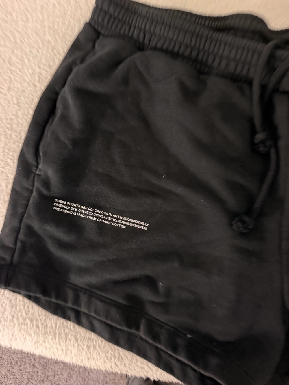 Pangaia Black Women's Athletic Drawstring Shorts - Picture 2 of 3